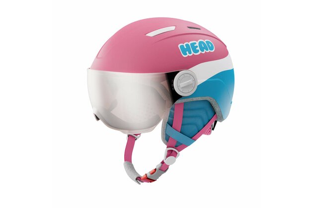 lyžařská helma se štítem MAJA VISOR PINK/BLUE